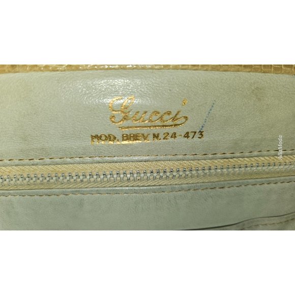 Gucci Honey Reptile Leather 2-way Bucket Bag w Chain Strap - Picture 13 of 16